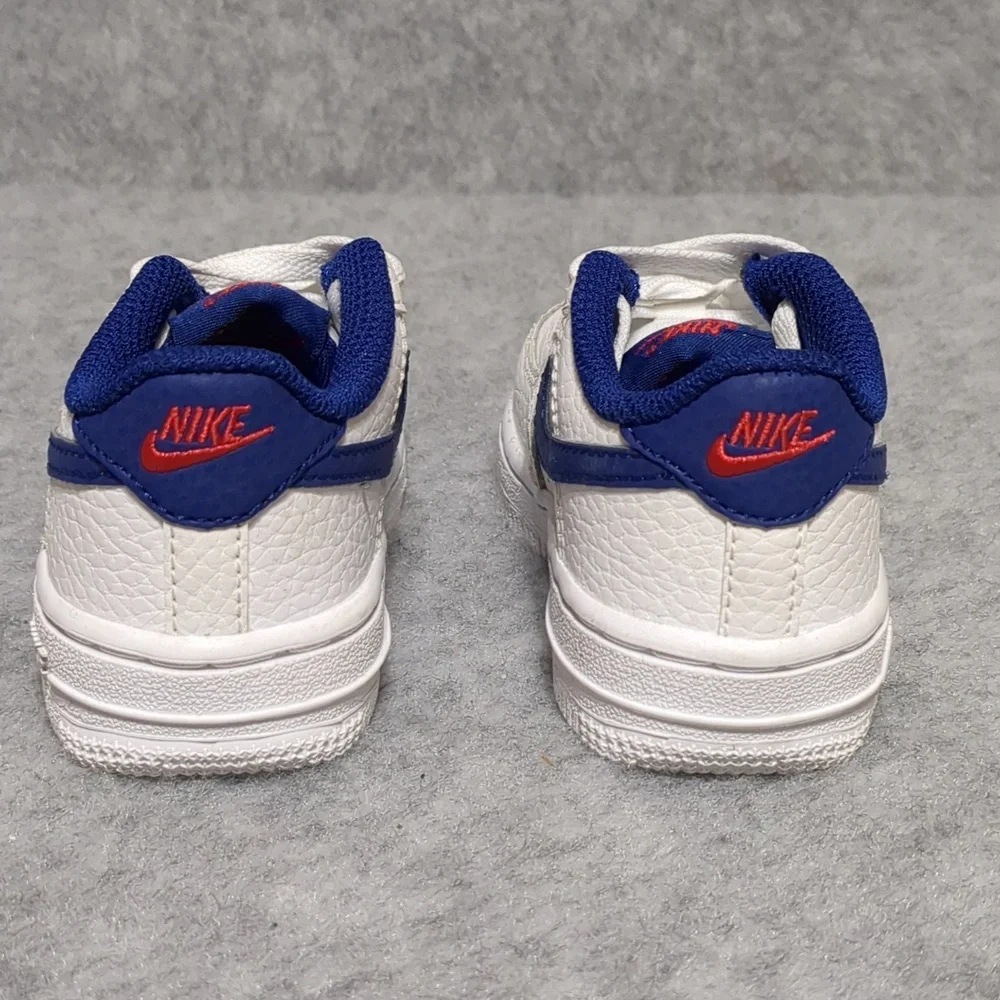Nike Air Force 1 Toddler White Blue Low Sneakers Size 5c - Picture 3 of 8